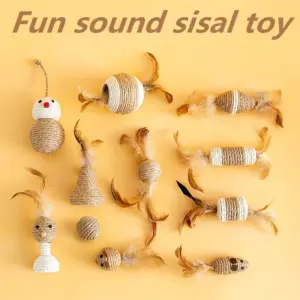 conjunto de brinquedos para gatos