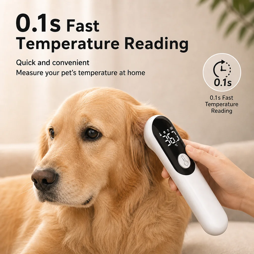 Termômetro JUSTLANG para Cães e Gatos com Display LED Recarregável USB - Imagem 2