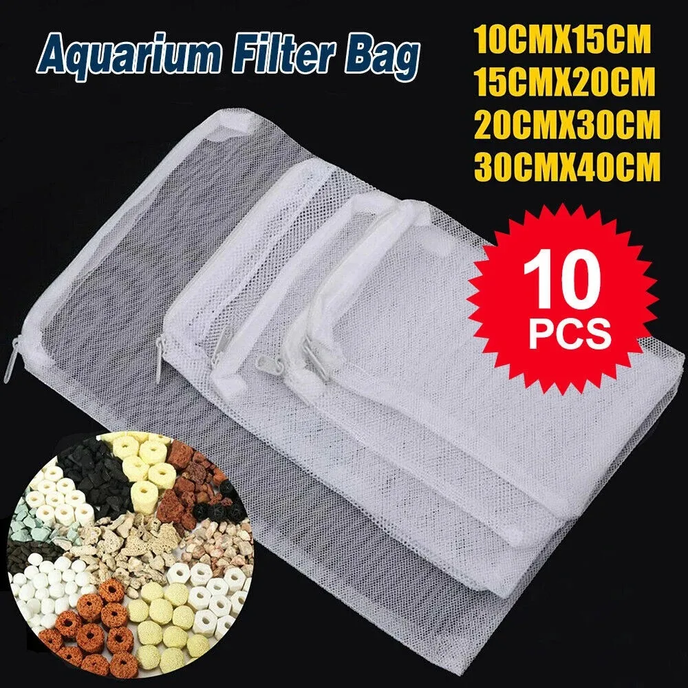 Sacos de Filtro para Aquário Reutilizáveis com Zíper para Tanques - Imagem 2