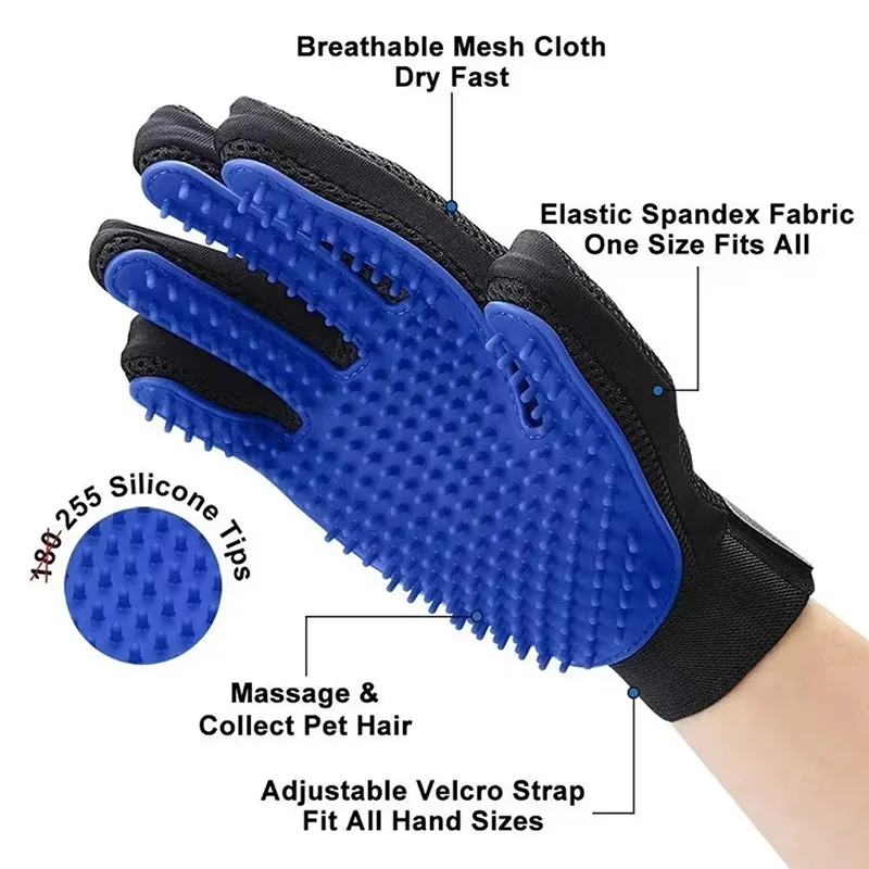 Luva Removedora de Pelos para Cães e Gatos de Silicone para Banho - Imagem 6