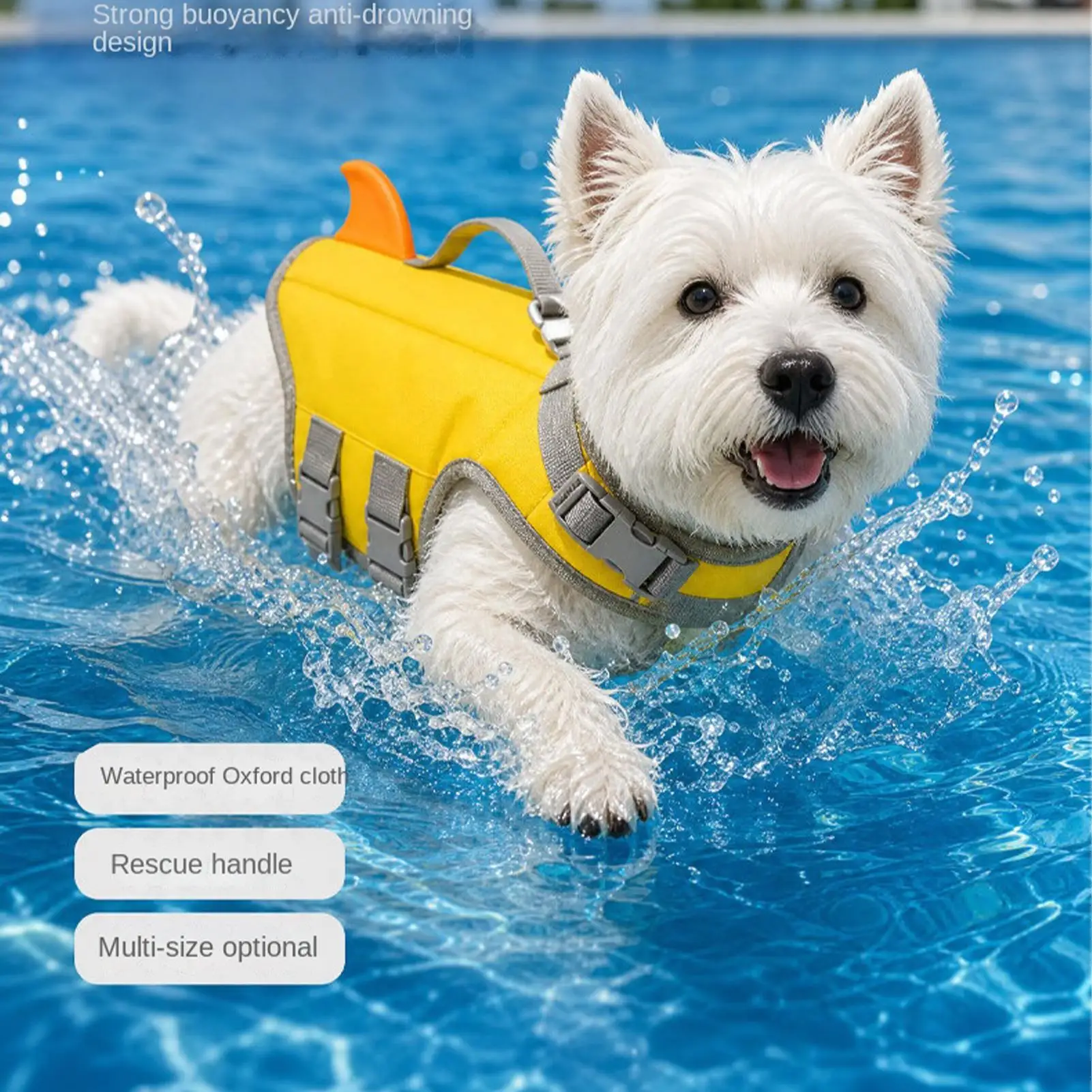 Colete Salva-Vidas para Cães Ajustável Flutuabilidade Alta - Image 3