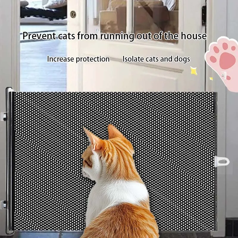 Portão Retrátil para Cães e Gatos até 124 cm, Enrola para Economizar Espaço - Imagem 3