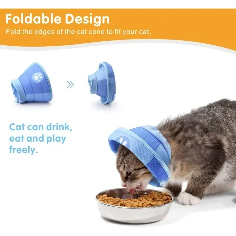 Colar de Recuperação para Gatos Ajustável e Leve com Fecho em Velcro - Imagem 5