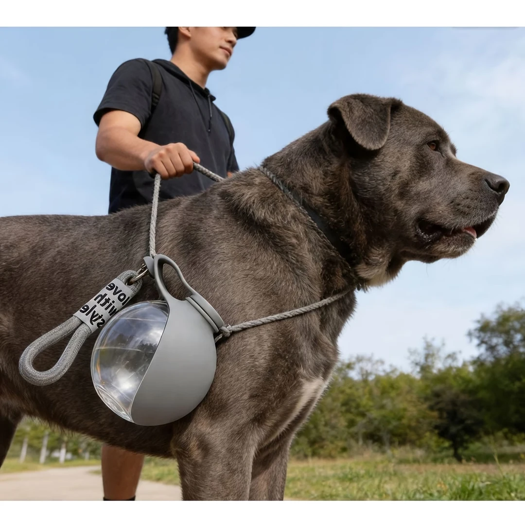 Garrafa de Água Portátil para Cães com Tigela Dobrável Embutida - Imagem 4