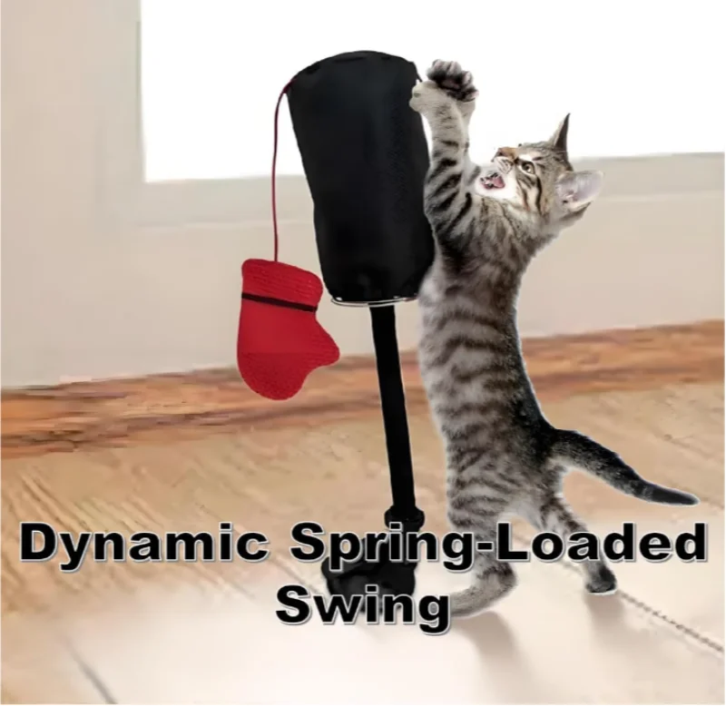 Brinquedo de Boxe para Gatos com Ventosa Fixa em Superfície Lisa - Imagem 3