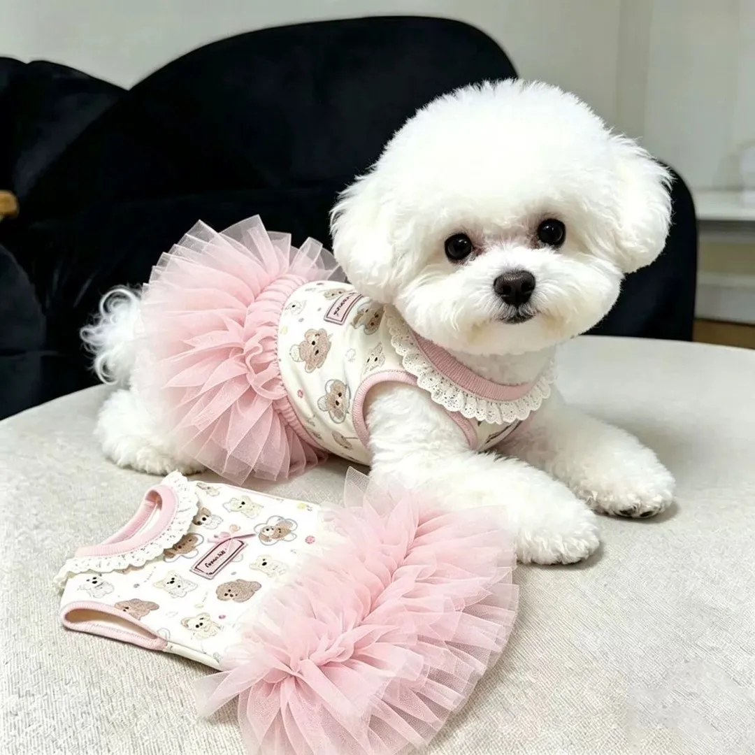 Roupa para Cães Pequenos de Poliéster com Laço - Image 5