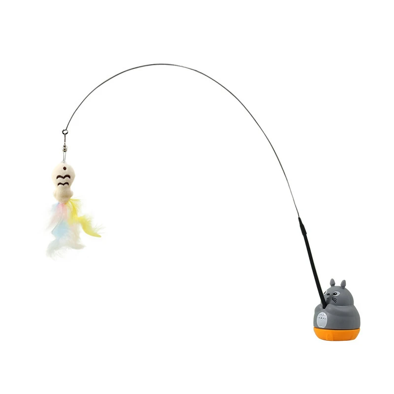 Varinha de Brincar para Gatos com Base Rotativa e Fio de Aço - Imagem 2