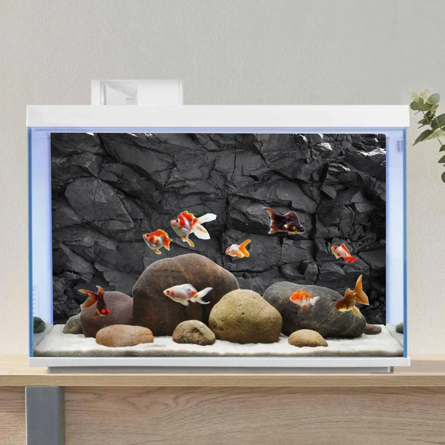 Papel de Parede Adesivo para Aquário Black Rock Autoadesivo - Imagem 2