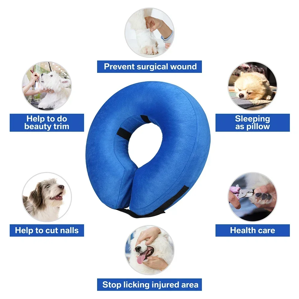 Coleira Inflável para Cães e Gatos com Capa de Pelúcia Removível - Imagem 6