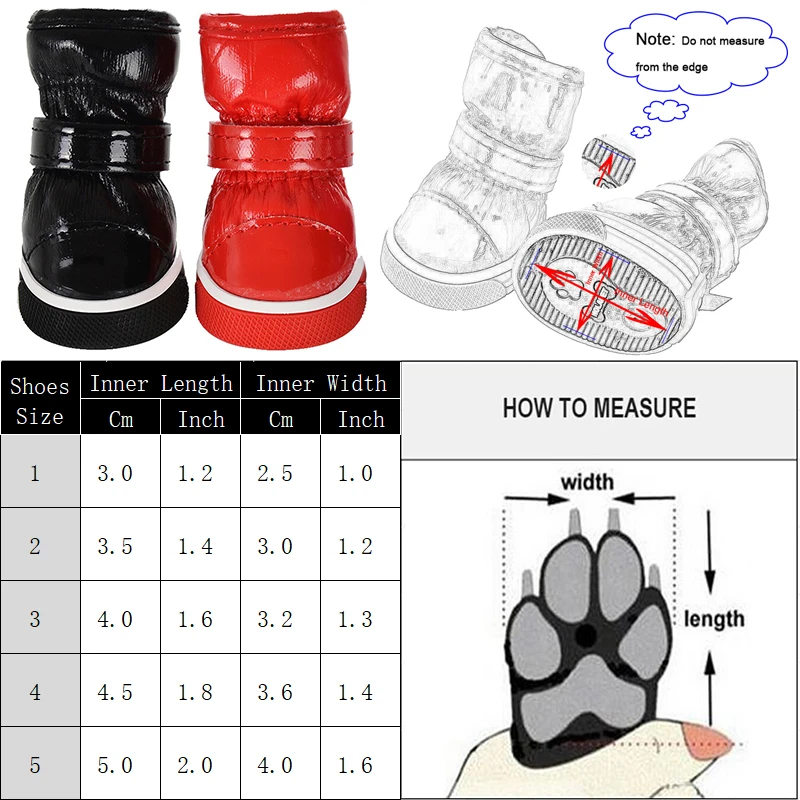 Sapatos de Inverno para Cães Pequenos de Lã e Impermeáveis - Imagem 5