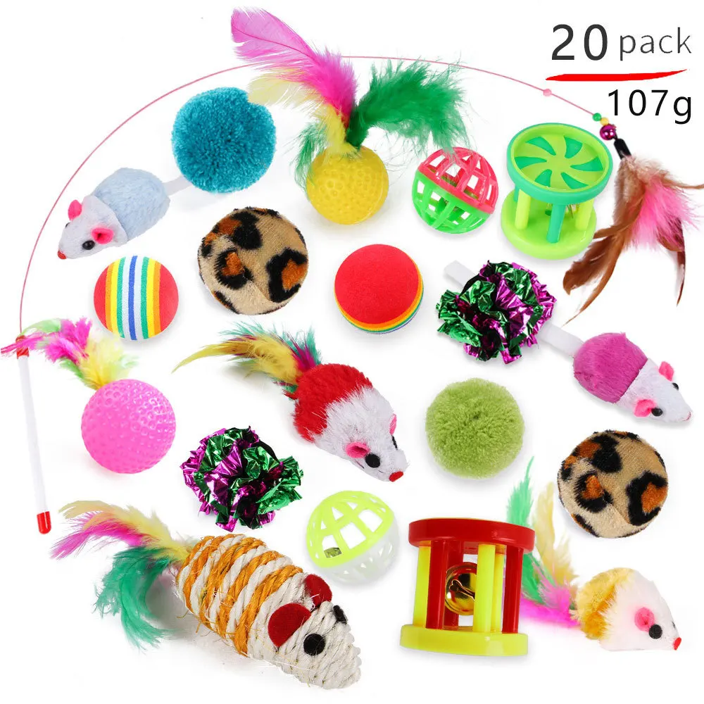 Kit Brinquedos para Gatos com 12-21 Peças e Rato de Sisal - Image 2