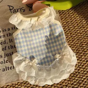 vestido xadrez para cães pequenos