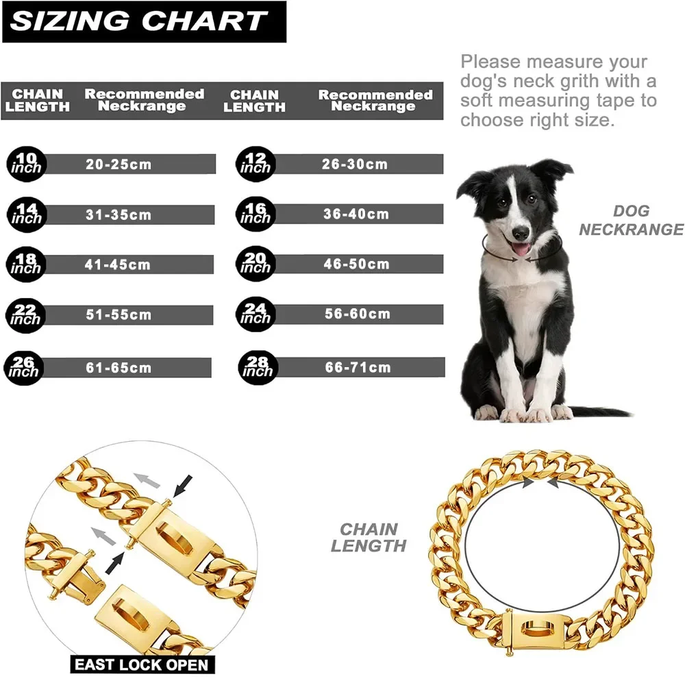 Coleira Corrente para Cães Médios e Grandes de 19mm com Fivela Segura - Imagem 6