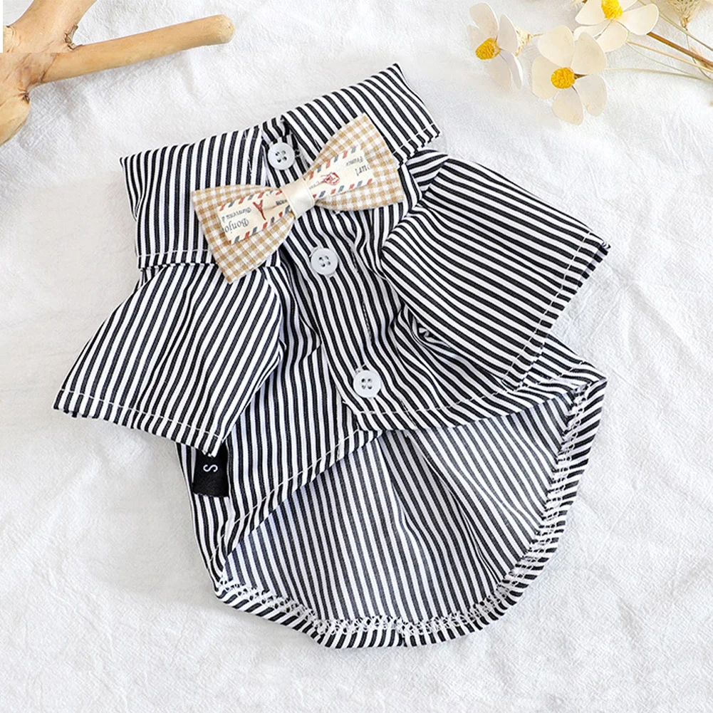 Roupa para Cães Listrada Azul de Poliéster para Verão - Imagem 5