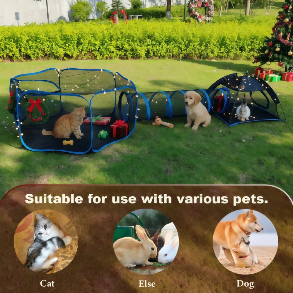 Cercado Portátil para Pets com Túnel e Montagem Fácil - Imagem 4