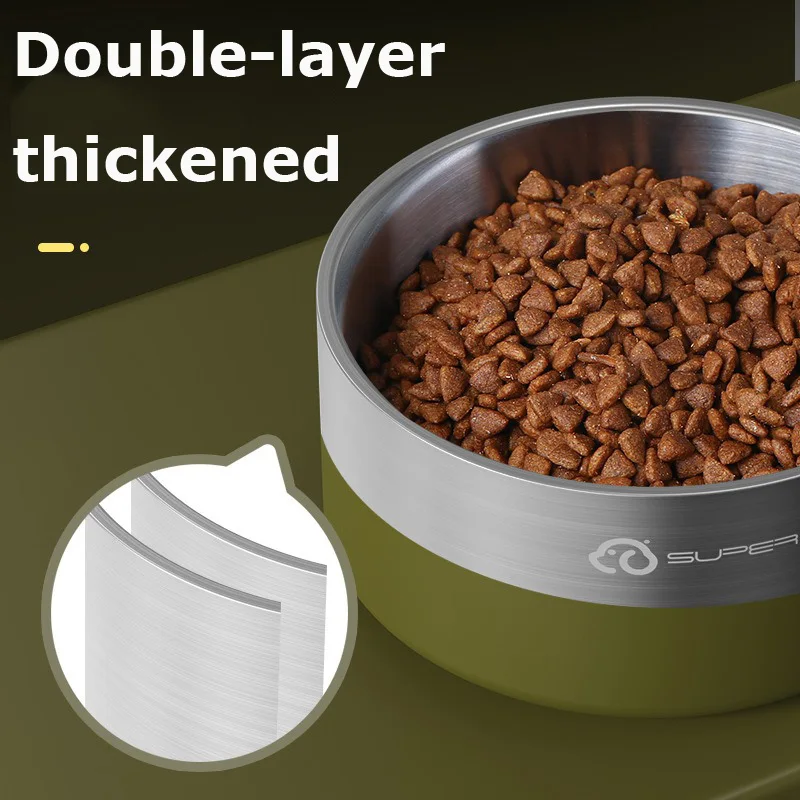 Tigela para Cães de Aço Inoxidável Antiderrapante Parede Dupla - Imagem 2