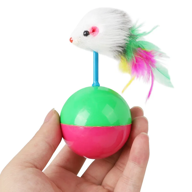 Brinquedo para Gatos e Cães Rato com Base Antitombar - Imagem 4