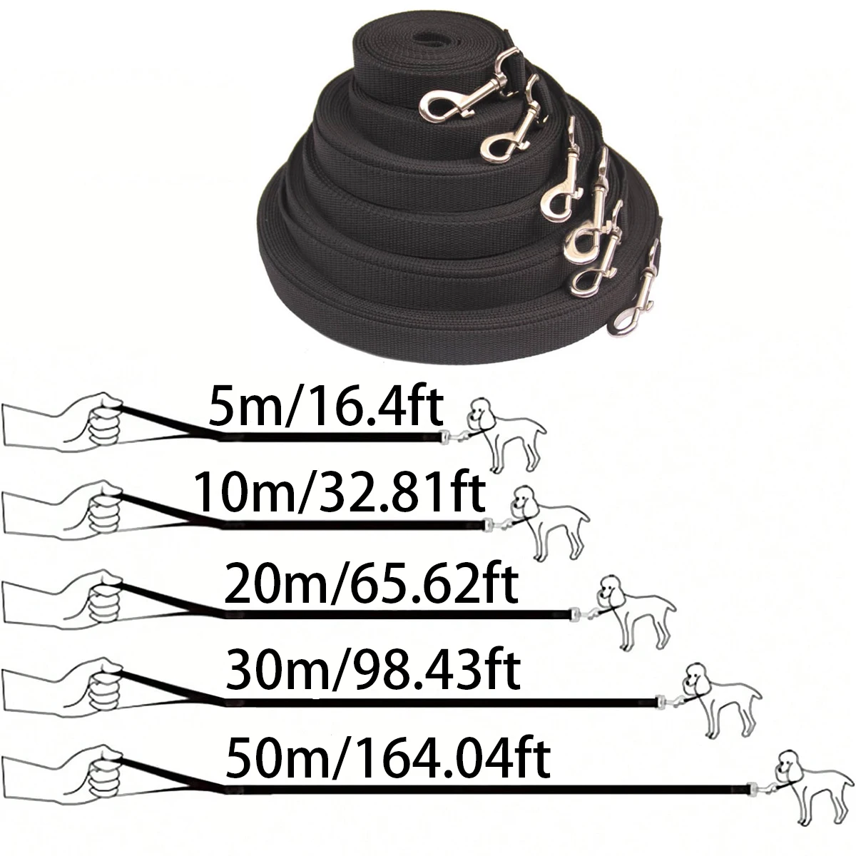 Trela de Treinamento para Cães de Nylon com 1.5 a 6 m para Passeio - Imagem 2
