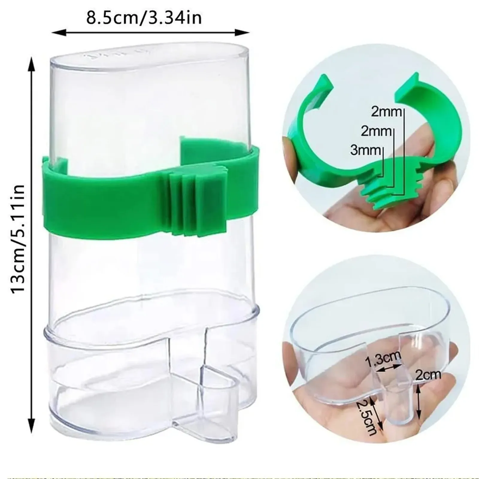 Bebedouro para Pássaros de Plástico Transparente com Encaixe na Gaiola - Imagem 3