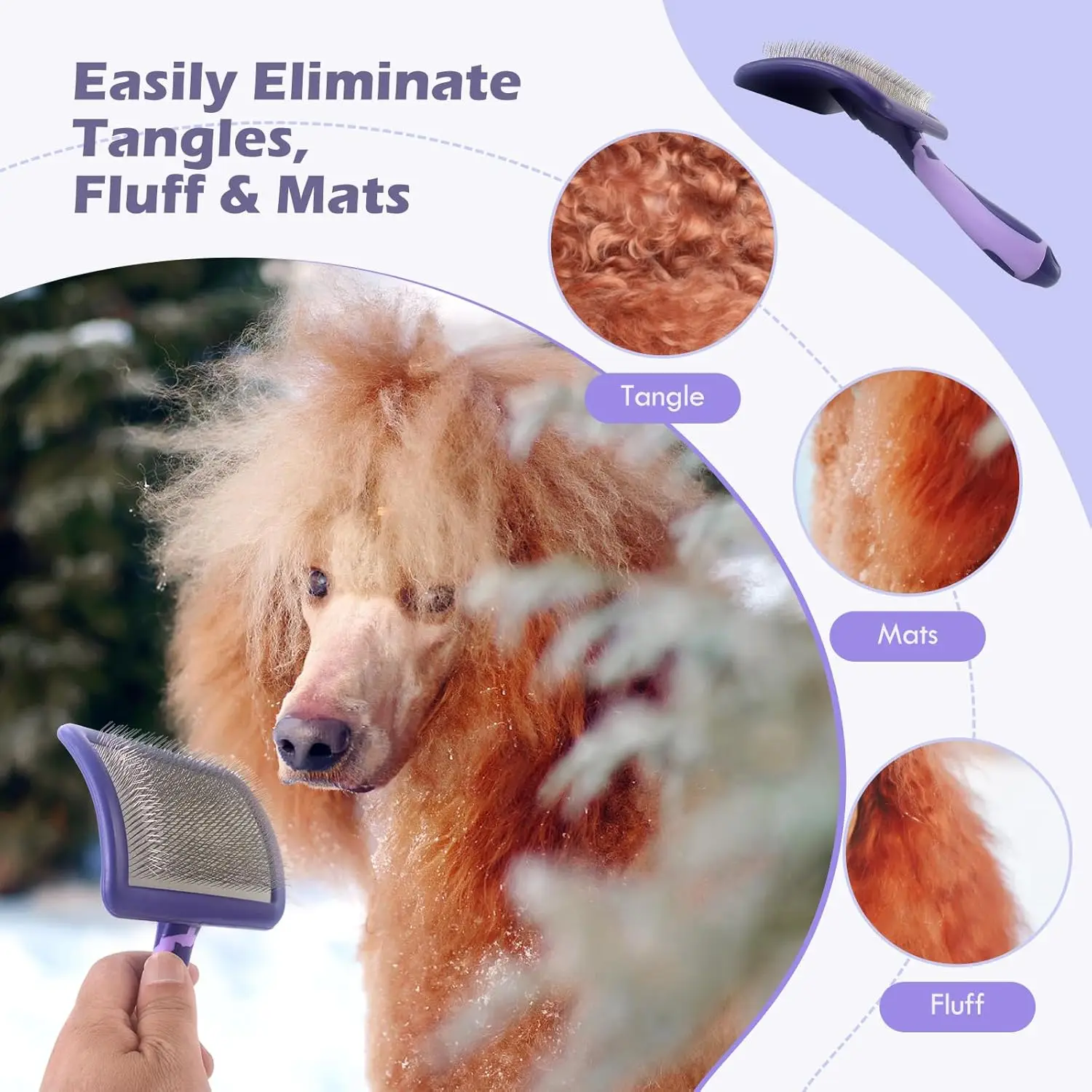 Escova para Cães de Pelo Longo para Desembaraçar no Banho - Imagem 2