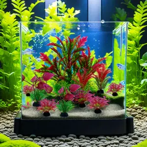 plantas artificiais para aquário