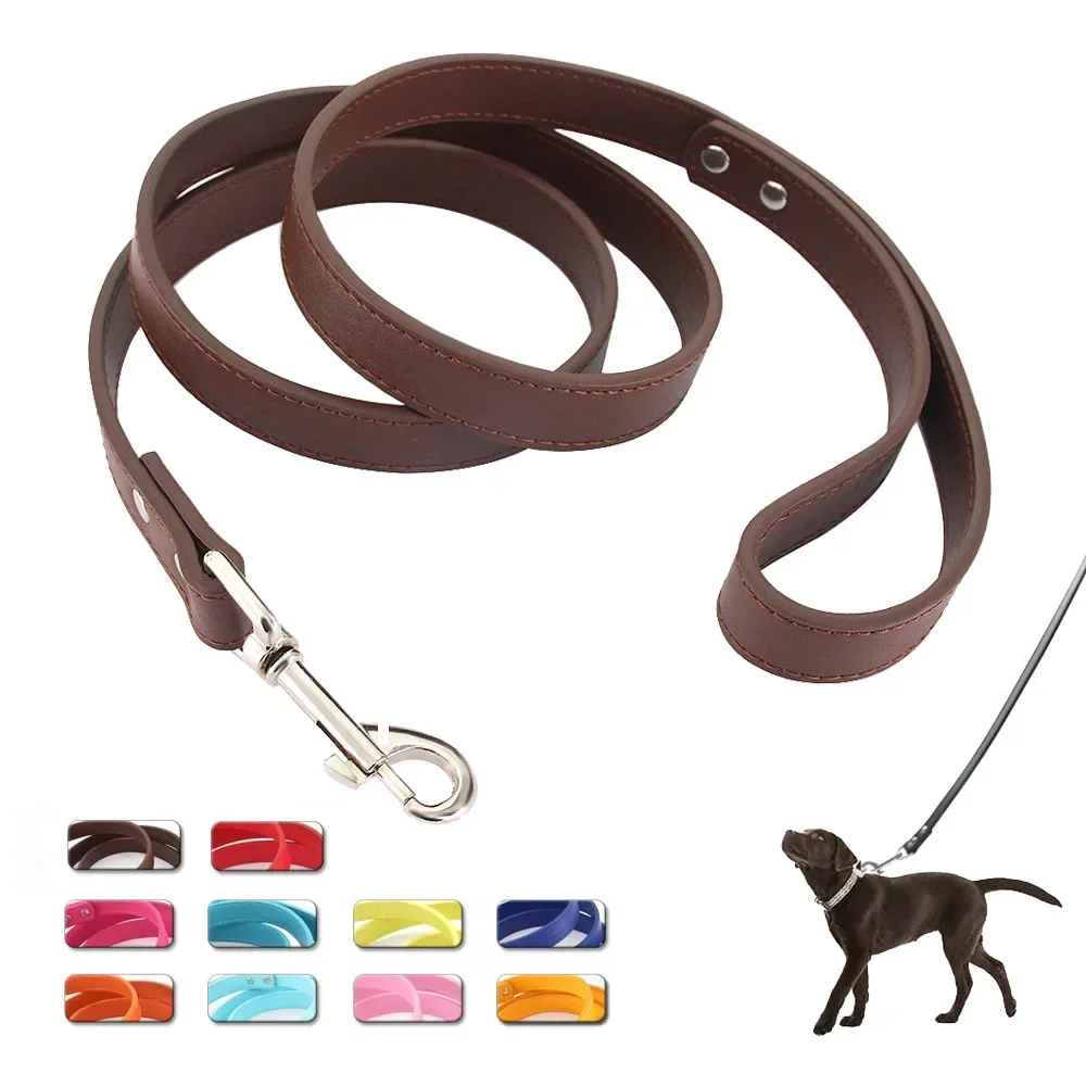 Guia para Cães de Couro PU 1,2 m com Gancho Liga para Passeio - Imagem 2