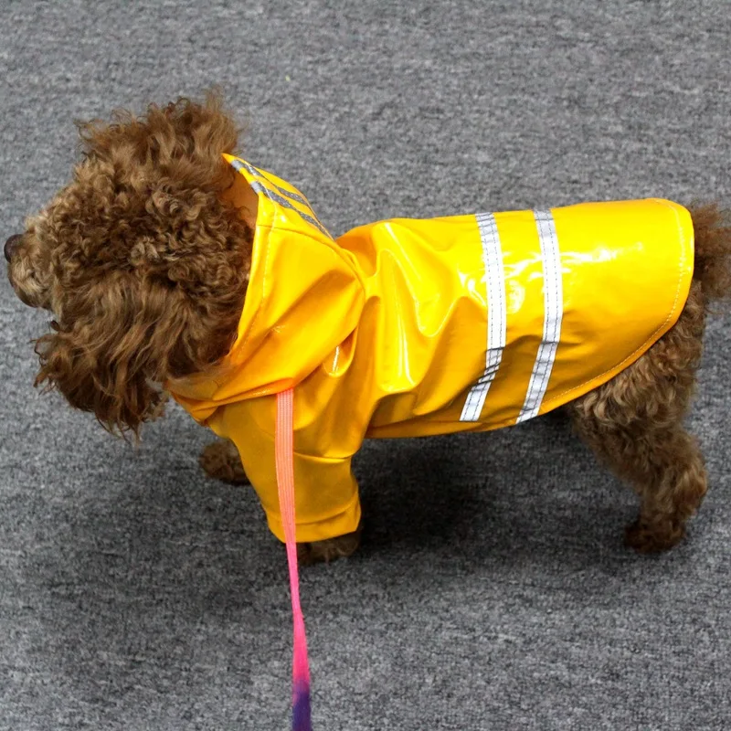 Capa de Chuva para Cães Reflexiva com Faixa para Passeio Noturno - Imagem 2