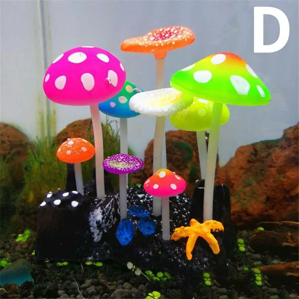 Plantas Artificiais para Aquário 9 pçs Lótus e Cogumelos Fluorescentes - Imagem 5