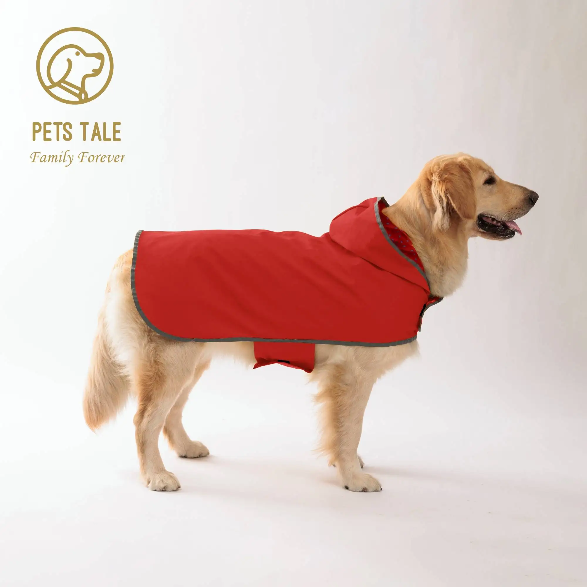 Capa de Chuva para Cães Impermeável Poliéster com Fecho Velcro Ajustável - Imagem 6