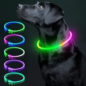 coleira led para cães e gatos recarregável