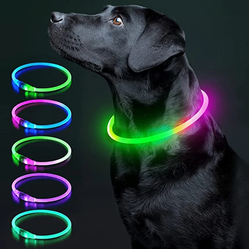 coleira led para cães e gatos recarregável