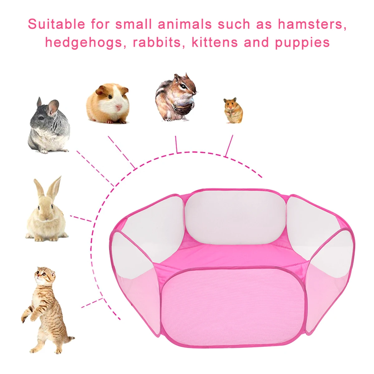Cercado Transparente Dobrável para Hamster e Coelhos 120 cm - Imagem 2