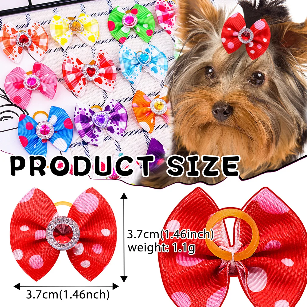 Laços de Cabelo para Cães e Gatos com Elástico em Cores Variadas - Imagem 3