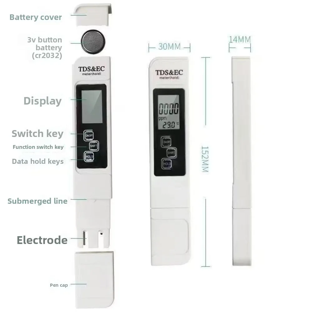 Medidor TDS para Aquário 0-9999 ppm com Desligamento Automático - Imagem 2