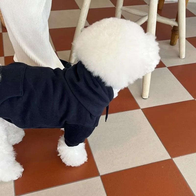 Roupa para Cães com Capuz de Pelúcia para Inverno e Outono - Imagem 5
