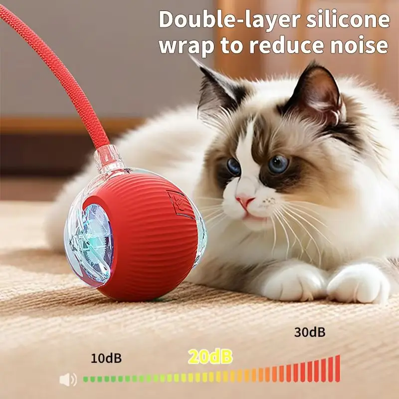 Brinquedo Bola Rolante para Gatos Recarregável USB com Cauda Falsa - Imagem 2
