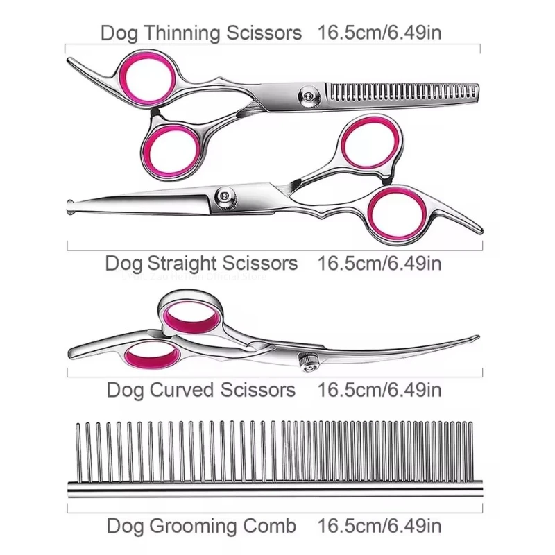 Kit de Tesouras para Tosa de Cães e Gatos com Pontas Redondas - Imagem 2