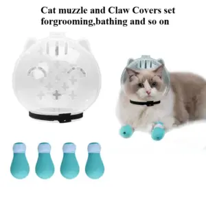 focinheira para gato com sapatos de silicone