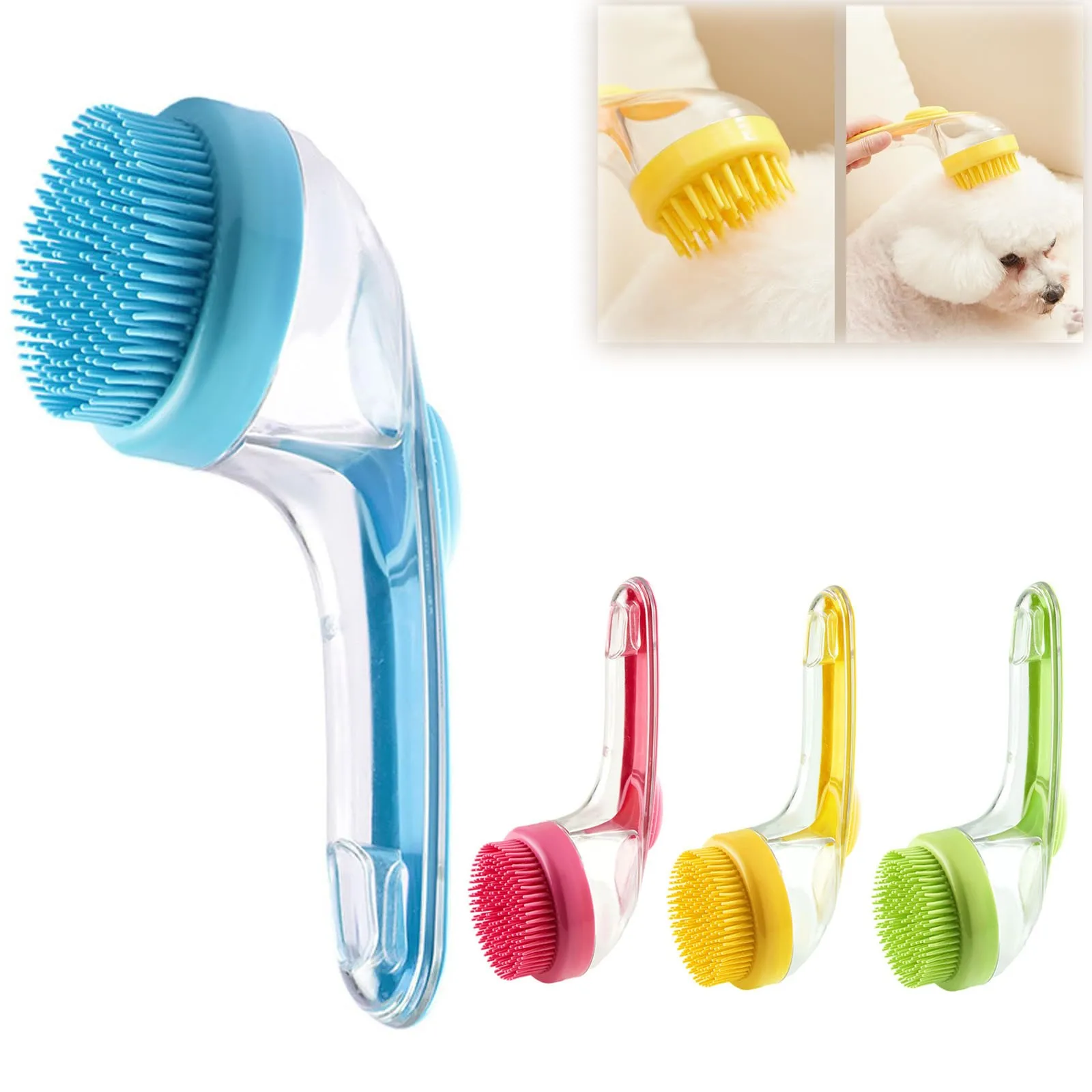 Escova de Banho para Cães e Gatos com Dispenser de Shampoo - Imagem 3