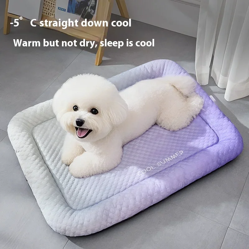 Cama para Cães e Gatos de Seda Gelada com Suporte para Pescoço - Image 2