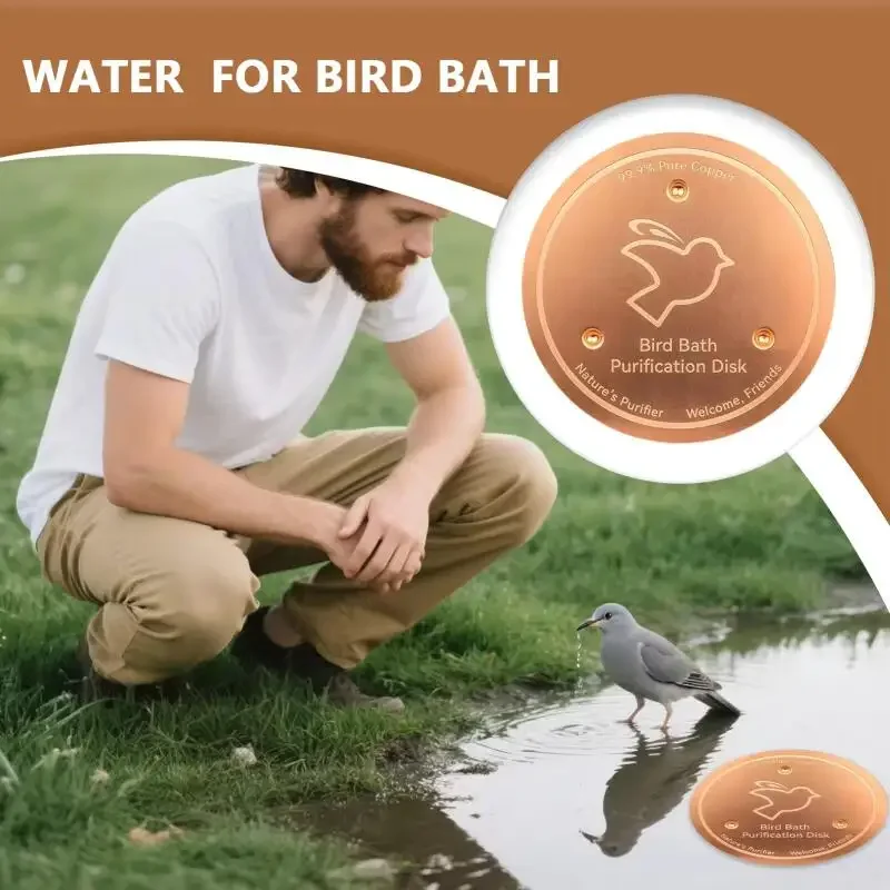 Purificador de Água para Banheira de Pássaros em Cobre com Suporte Estável - Imagem 2