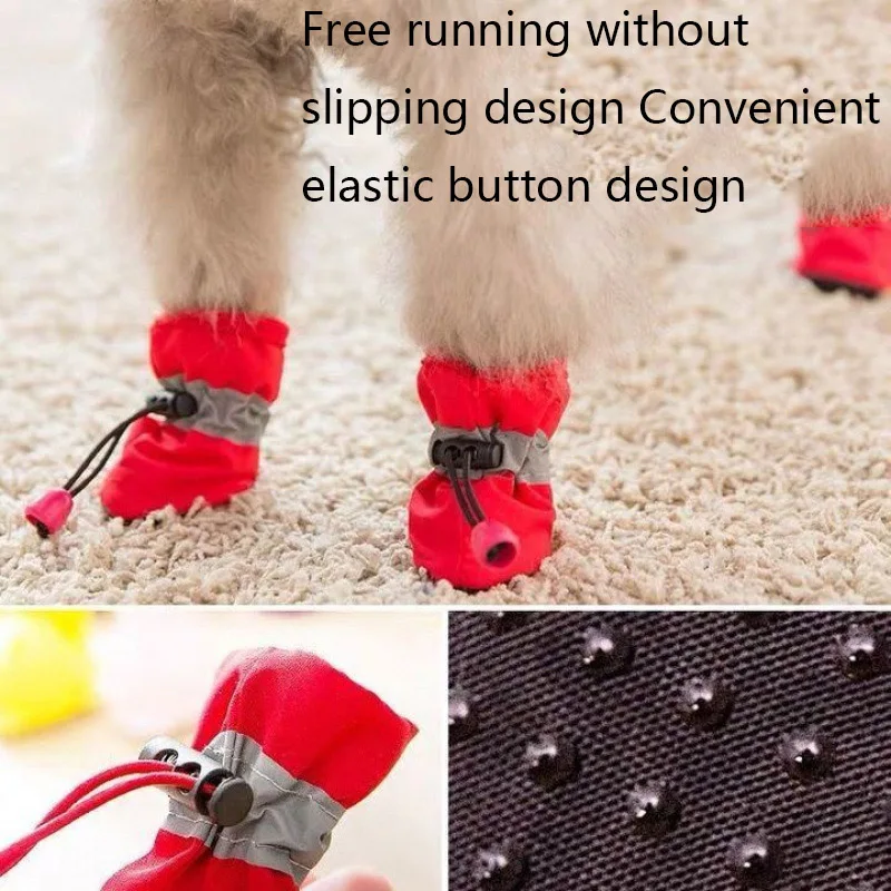 Botas para Cães Pequenos Impermeáveis com 4 peças para Passeio - Imagem 5