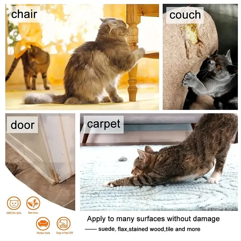 Protetores de Sofá Anti-Risco para Gatos Adesivos para Móveis - Imagem 4