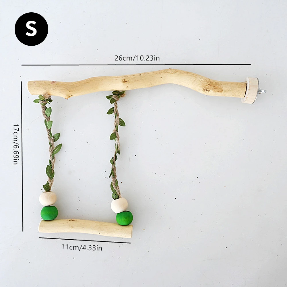 Poleiro de Madeira Dupla para Pássaros com Balanço de 26 cm - Imagem 4