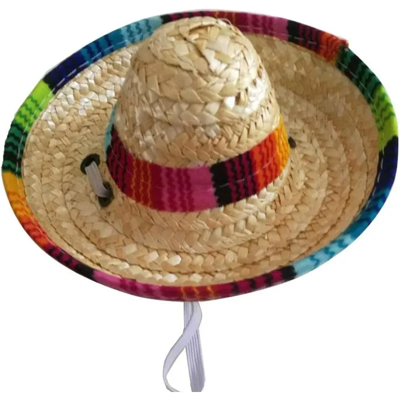 Chapéu Sombrero de Palha para Cães e Gatos Pequenos com Ajuste no Queixo - Image 6