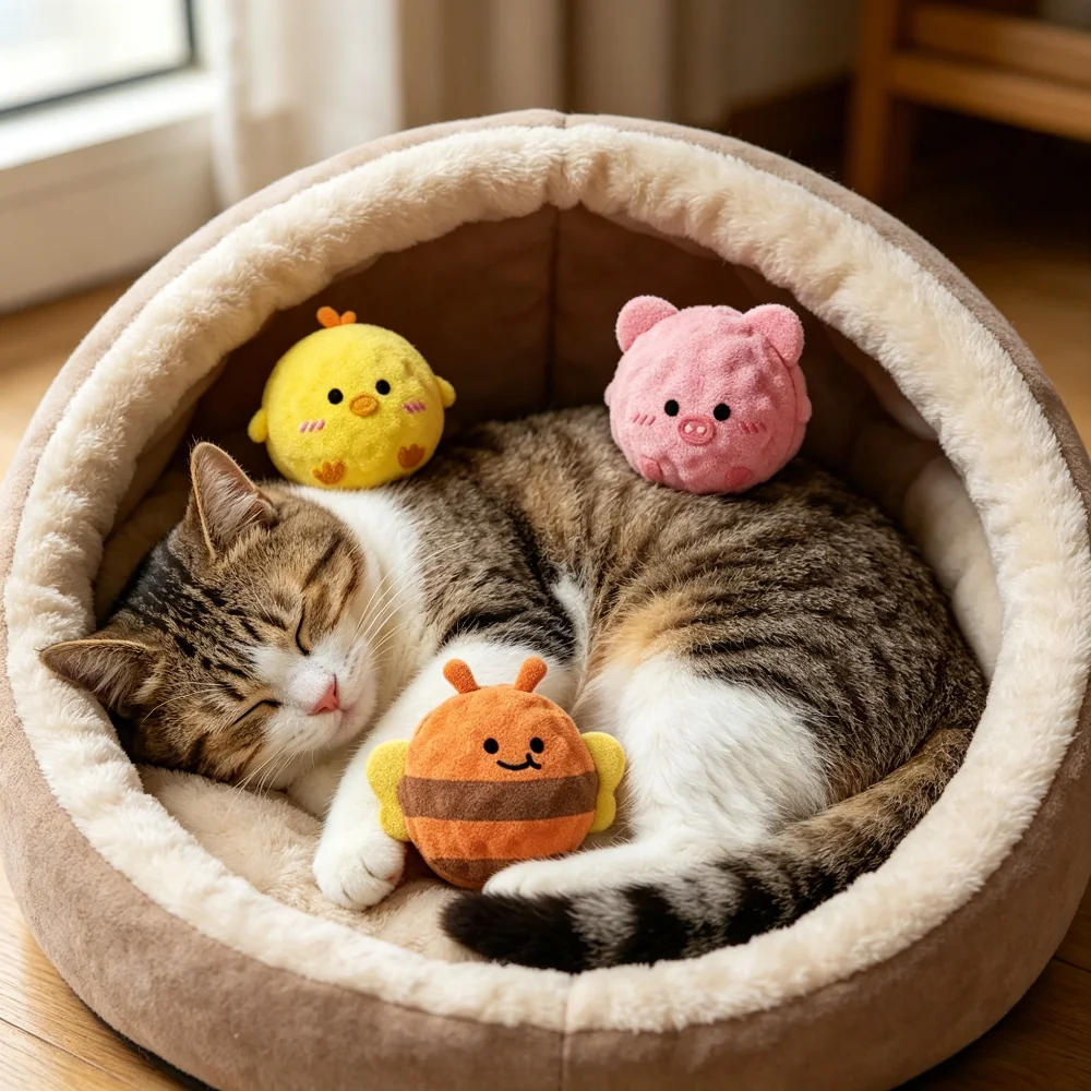Bola de Pelúcia Ouriço para Cães Pequenos com Som de Amassar - Imagem 5