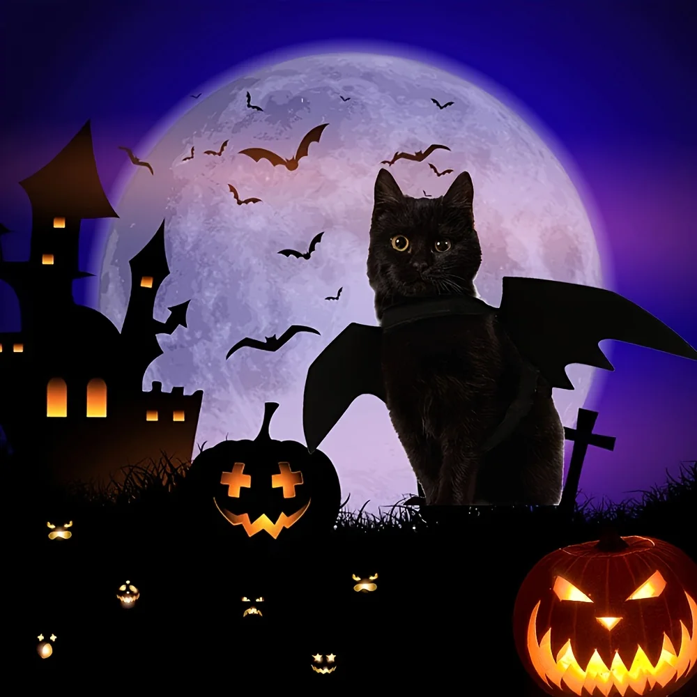 Fantasia Asas Morcego para Cães e Gatos Pequenos Ajustável - Image 6