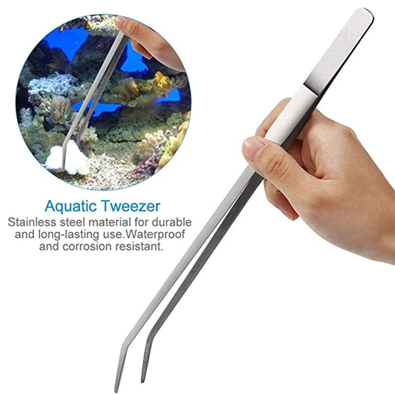 Kit de Ferramentas para Aquário de Aço Inoxidável com Pinça e Tesoura - Imagem 4