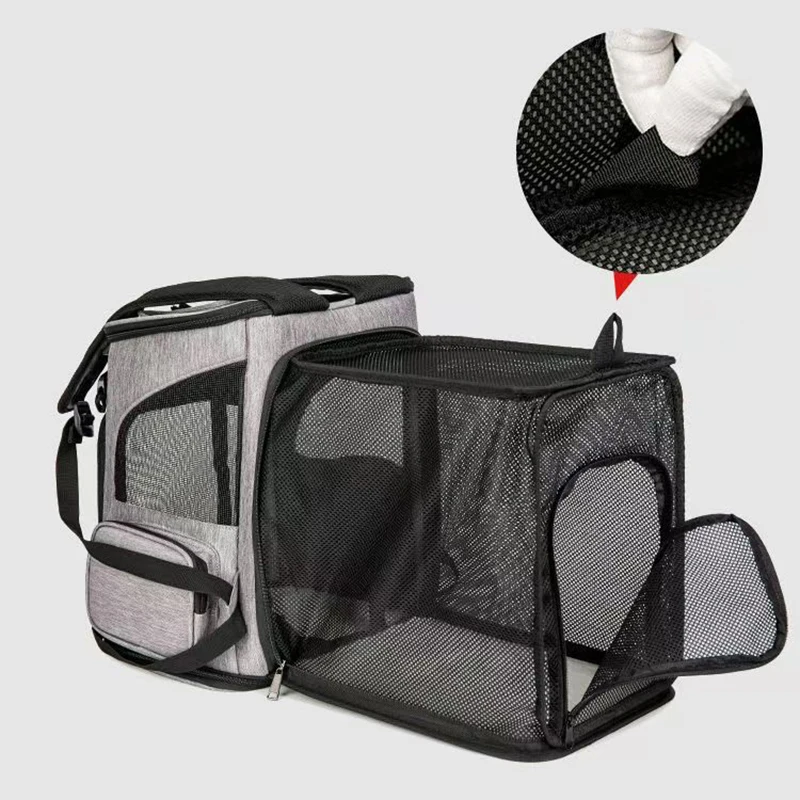 Mochila Transportadora para Cães e Gatos Expansível e Dobrável - Imagem 4
