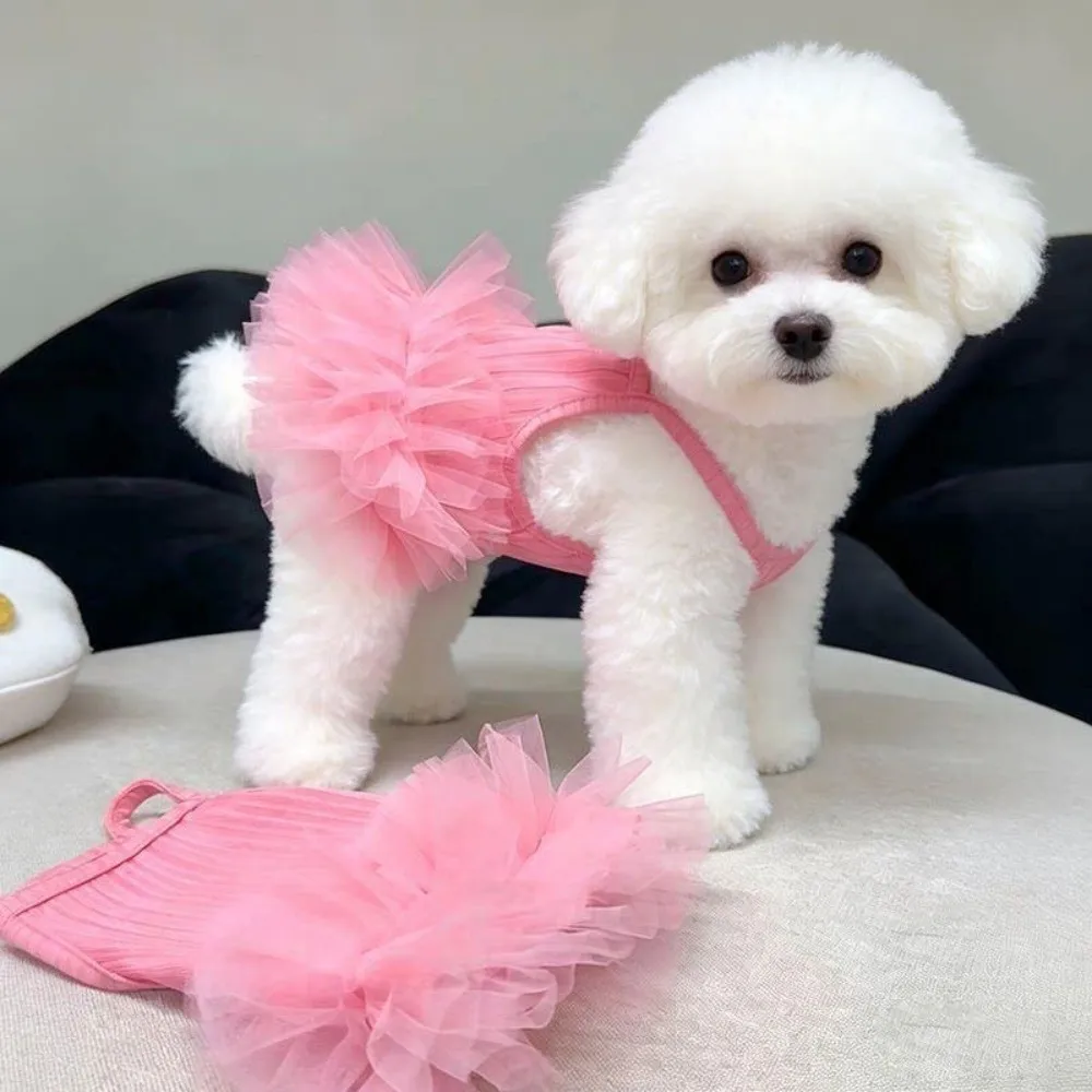 Vestido para Cães e Gatos Pequenos de Poliéster Respirável - Imagem 3